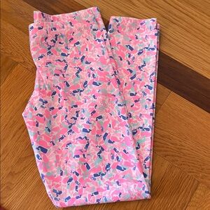 Vineyard Vines Girls M 10-12 Pink and Blue Whale Camouflage Leggings